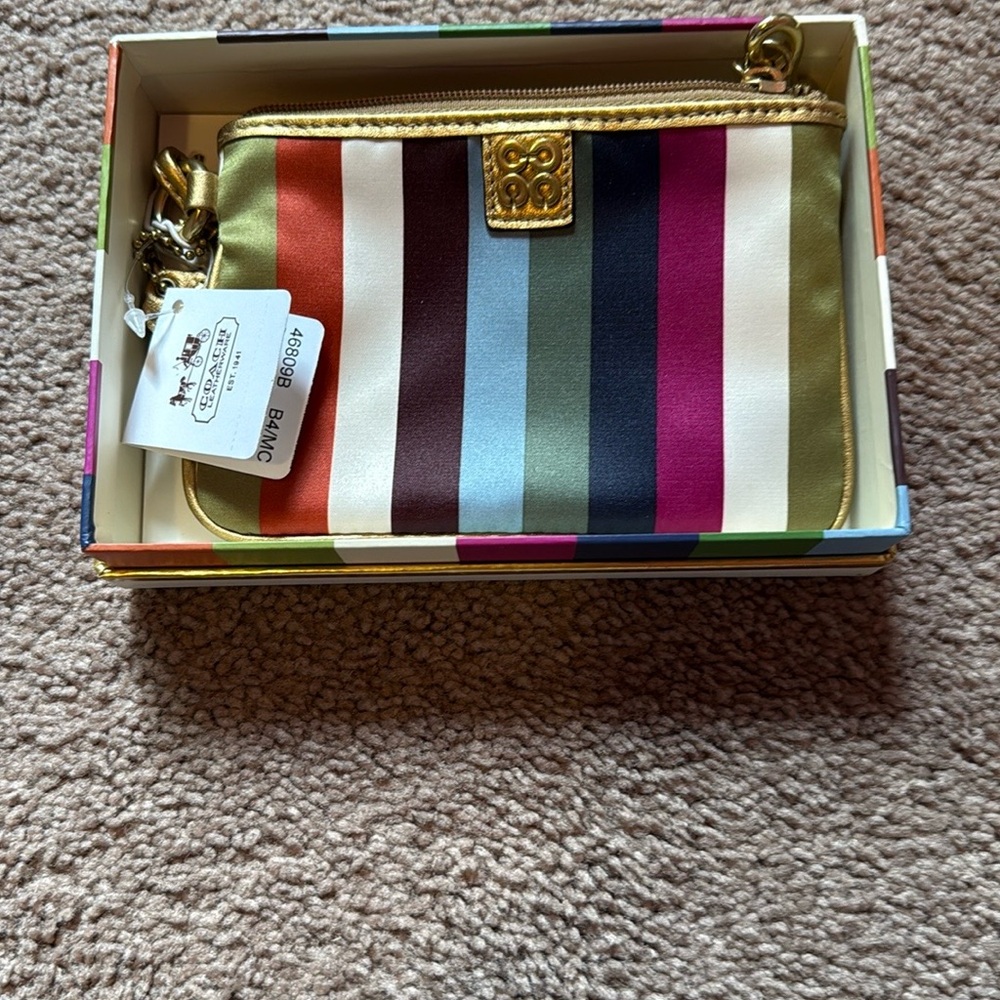 Coach Colorful Striped Women's Clutch